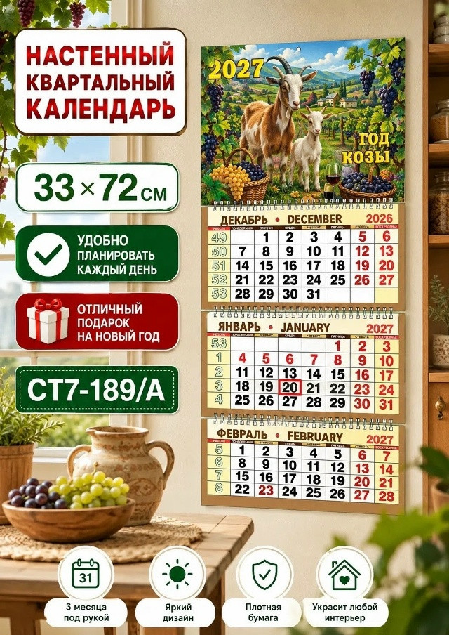 Календарь квартальный