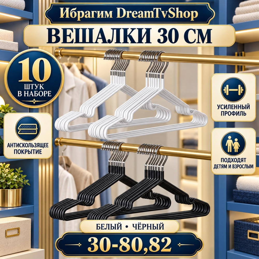 Набор металлических вешалок с силиконовым покрытием