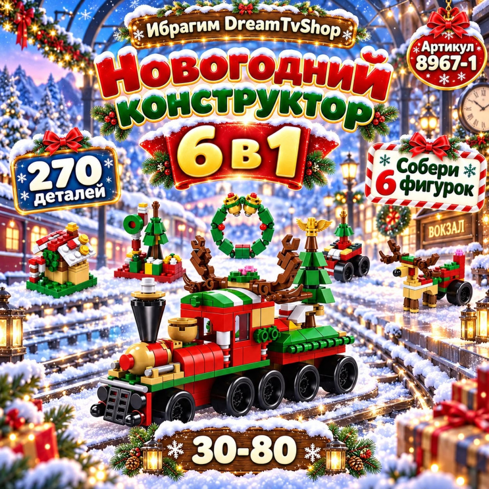 Новогодний детский конструктор