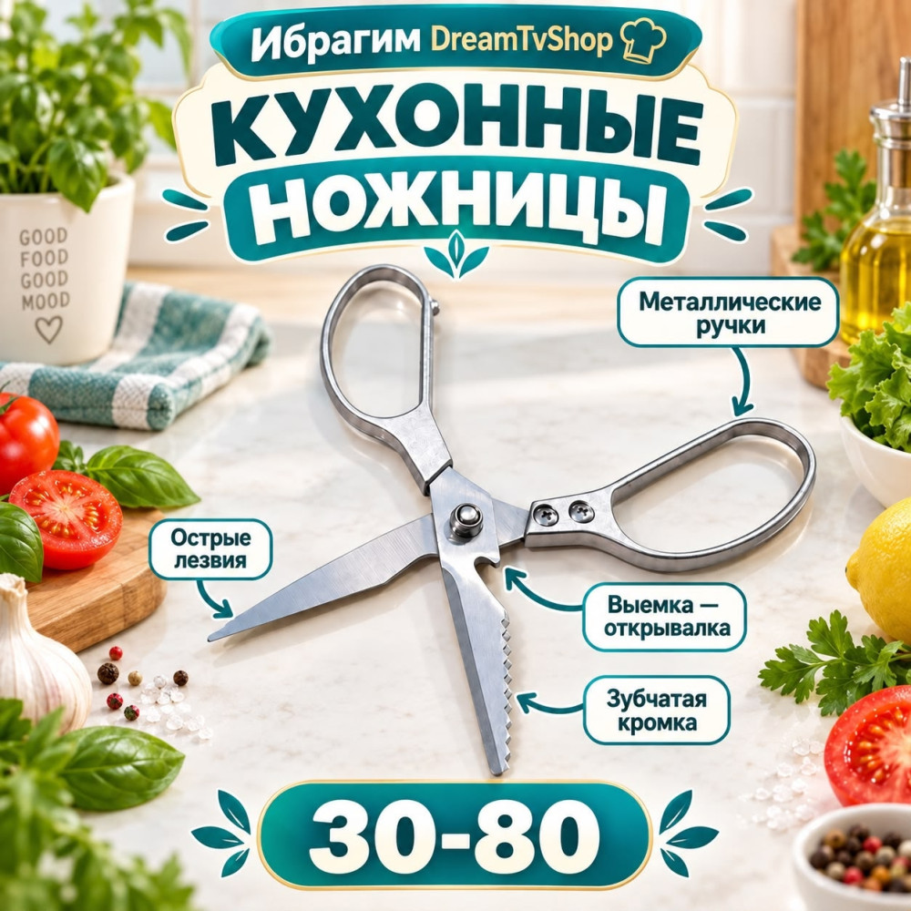 Японские бытовые кухонные ножницы