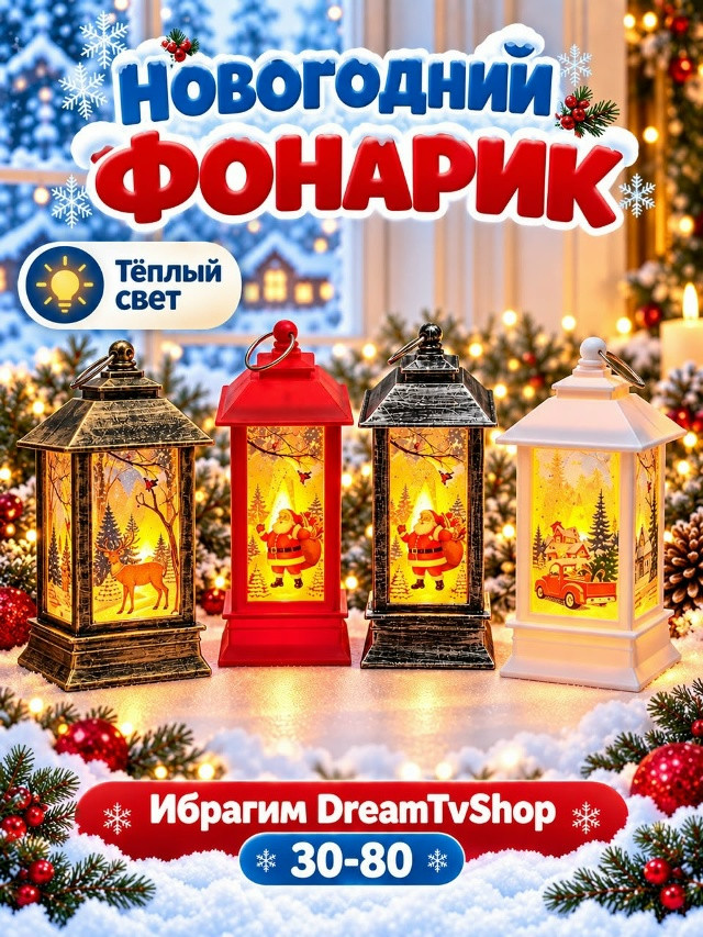 Новогодний светодиодный фонарик