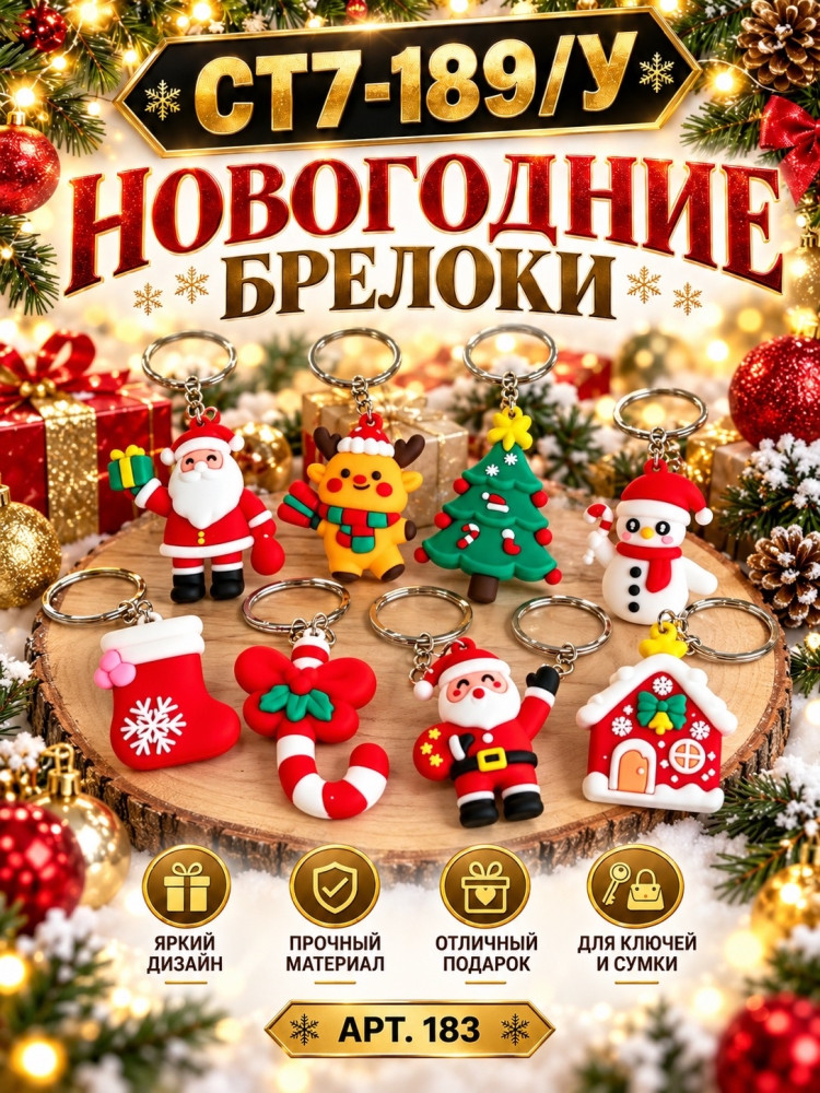 Новогодние брелоки на ключи и сумки