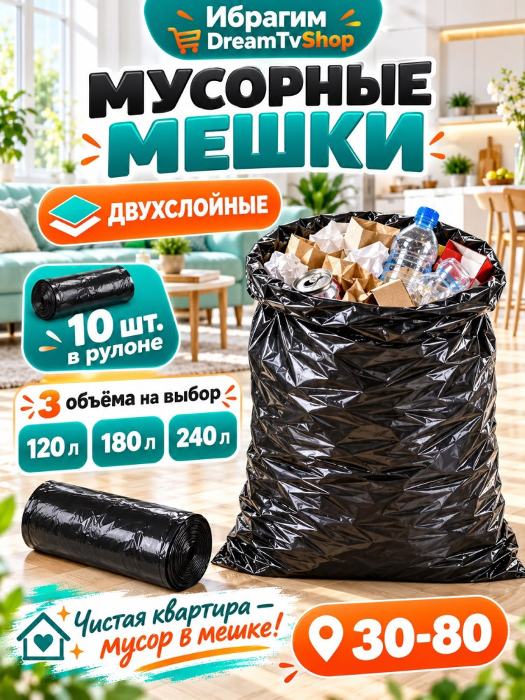 Мусорные мешки двухслойные