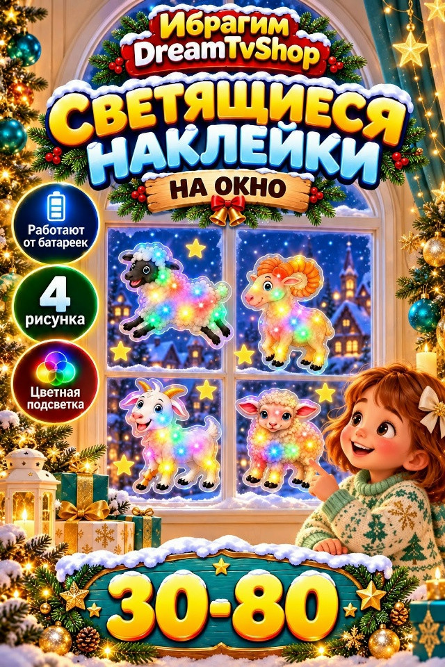 Светящиеся наклейки на окно