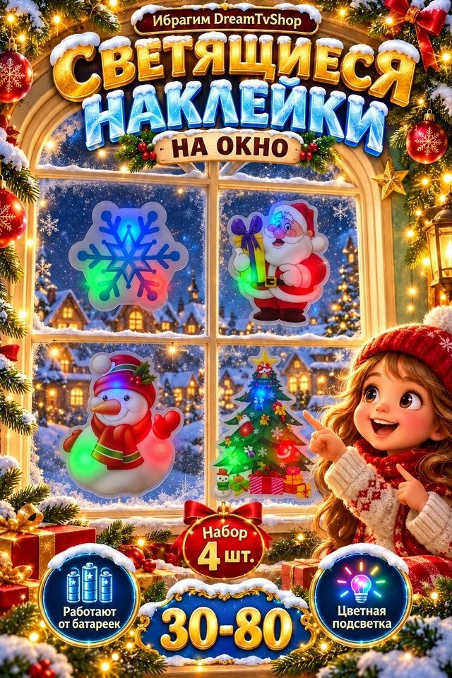 Светящиеся наклейки на окно