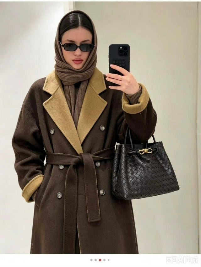 Пальто коричневое